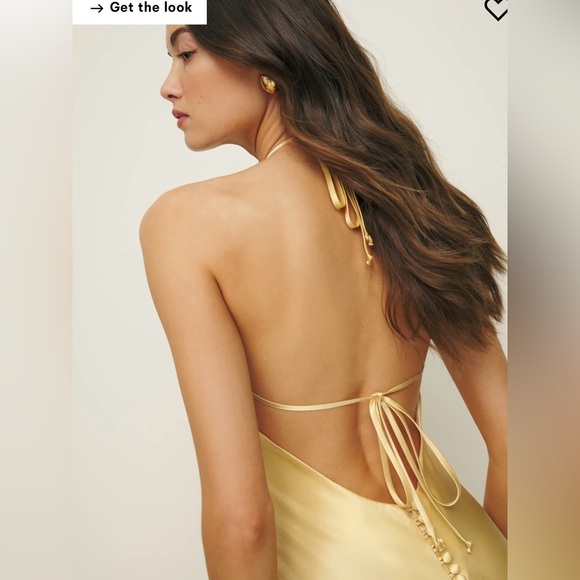 Reformation Jeany Silk Dress, Sunshine, NEW WITH TAGS - Picture 5 of 6